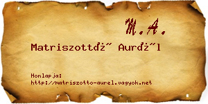 Matriszottó Aurél névjegykártya